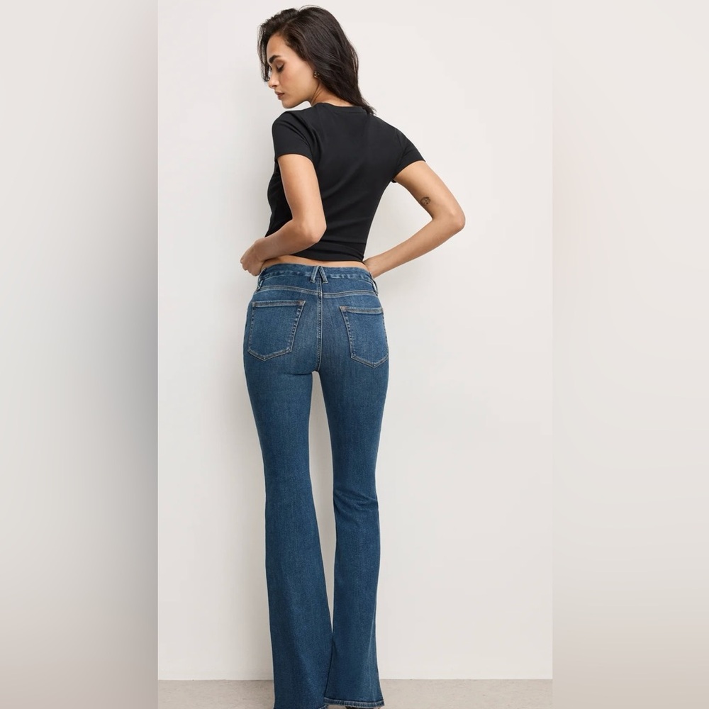 Good American Dark Blue Flare Jeans
